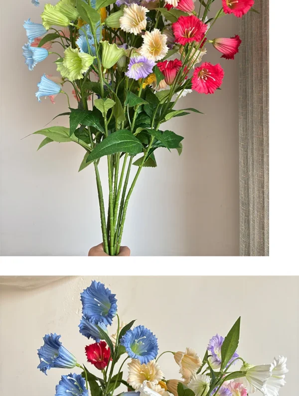 Summer Wedding Bouquet Artificial Silk Bellflowers - Image 22