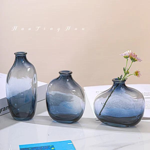 Retro Nordic Transparent Glass Vase for Flowers - Image 24