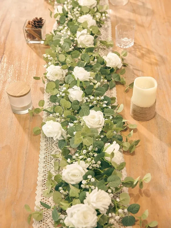 Elegant 5.9FT Eucalyptus & Rose Wedding Garland - Image 15