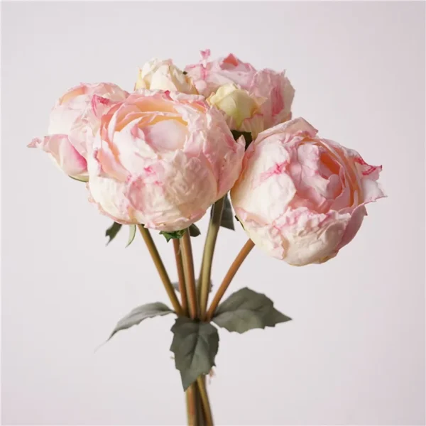 Retro Silk Peony Bouquet – Birthday & Home Decor - Image 3
