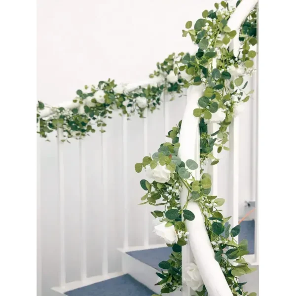 Elegant 5.9FT Eucalyptus & Rose Wedding Garland - Image 5