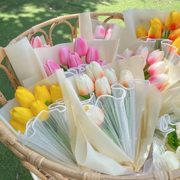 Artificial PU Tulip Bouquet – 5/10pcs Real Touch Flowers - Image 6