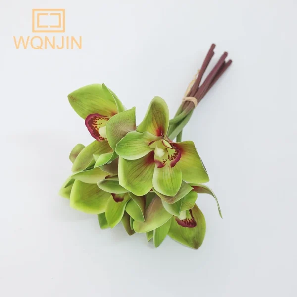 Spring Orchid Magnolia Silk Flowers – 6pcs Bouquet - Image 8