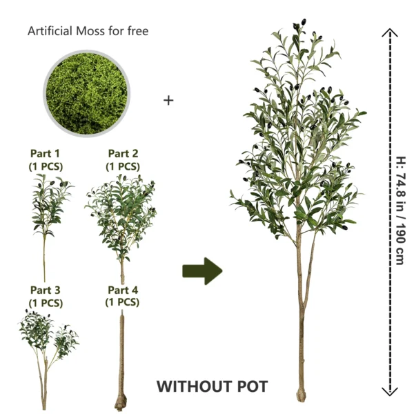 Large 110-200CM Artificial Olive Branch Indoor Decor - Image 10