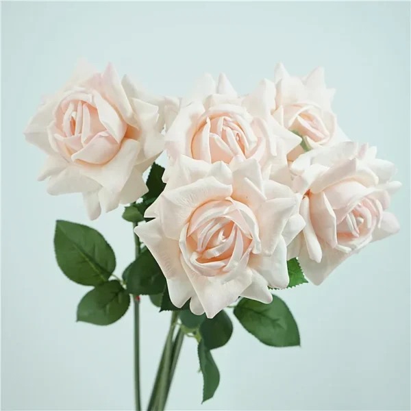 Artificial Roses Bouquet – 5Pcs Real Touch Flowers - Image 2