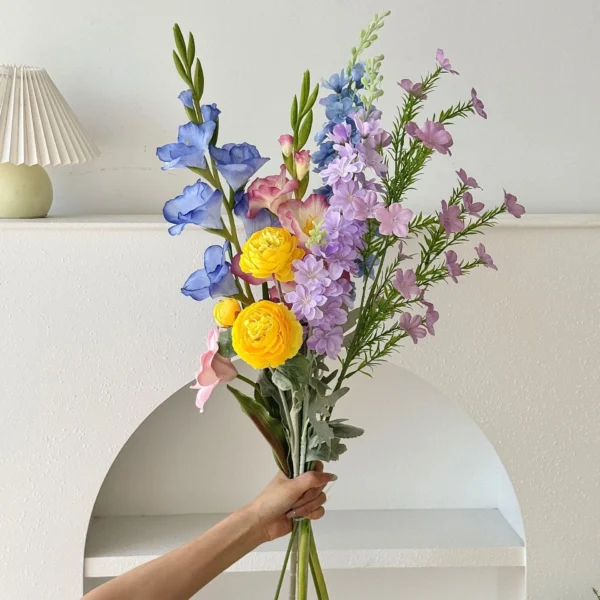 Spring Rose & Lily Bouquet – Artificial Wedding Flowers - Image 9