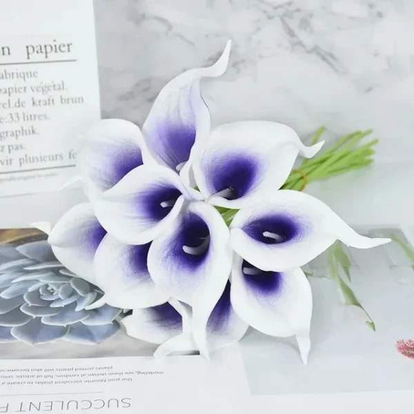 White Calla Lily Artificial Flowers Bouquet – 10Pcs - Image 11