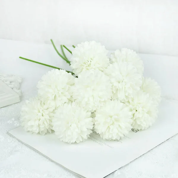Winter Silk Dandelion Bouquet – 3/5pcs Artificial Flowers - Image 9