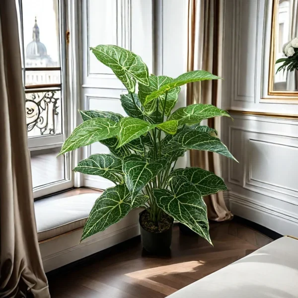 Artificial Alocasia Plant – Faux Leaf Greenery for Anniversary