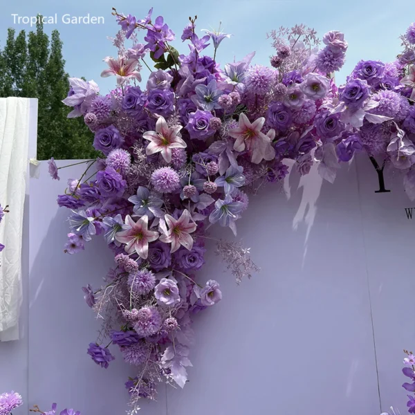 Lavender Wedding Artificial Flower Row & Backdrop Decor - Image 4