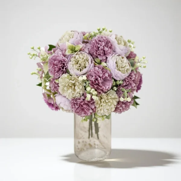 Artificial Peony & Hydrangea Silk Bouquet – Wedding & Home - Image 2