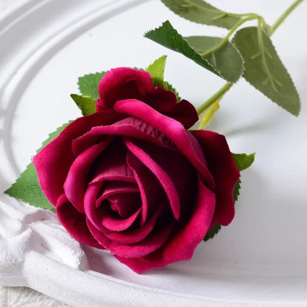 50pcs Velvet Artificial Rose Bouquet – Realistic Decor - Image 16
