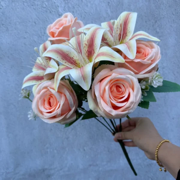 Spring Bouquet – 9 Stem Roses & Lilies, Fresh & Elegant - Image 11