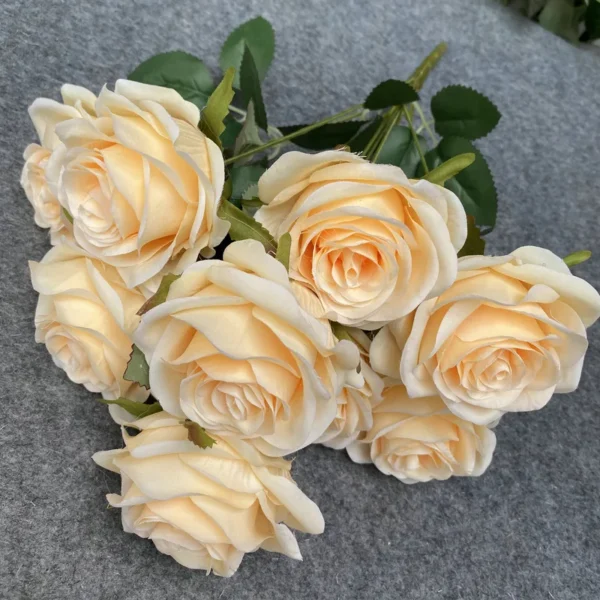 Congratulations Silk Rose Bouquet – 9 Heads Artificial Flowers - Image 10