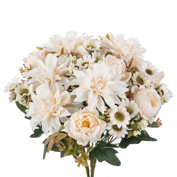 Silk Dahlia & Rose Artificial Bouquet for Weddings & Decor - Image 8