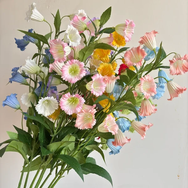Summer Wedding Bouquet Artificial Silk Bellflowers - Image 4