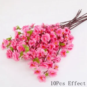 Silk Sakura Flower Bouquet – Artificial Roses for Decor
