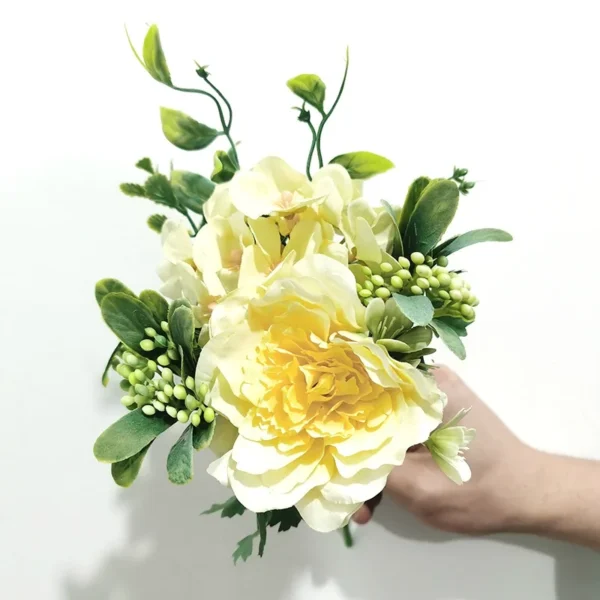 27cm Rose & Peony Silk Bouquet – Sympathy & Funerals - Image 9