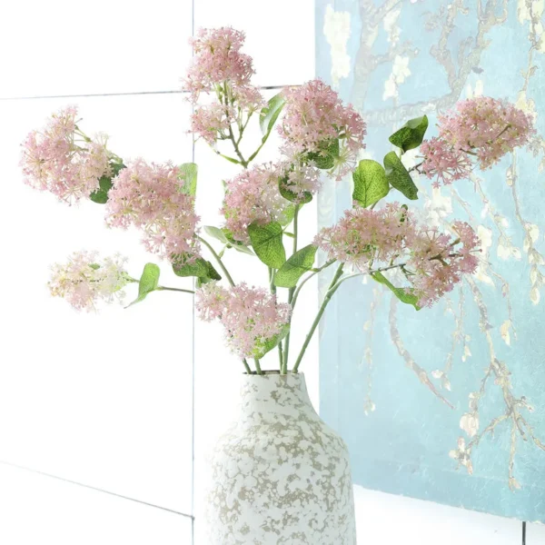 Artificial Hydrangea Flowers – 5pcs Silk Bouquet for Anniversary - Image 3