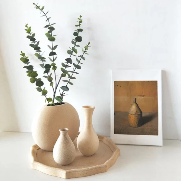 Retro Wooden Flower Vase with Silk Hydrangea Bouquet - Image 24
