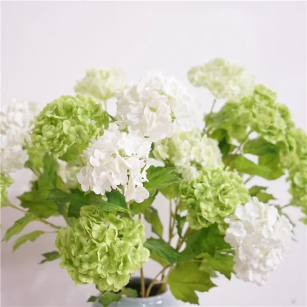 Artificial Hydrangea Snowball Flowers – 4 Pcs, Anniversary Decor - Image 2