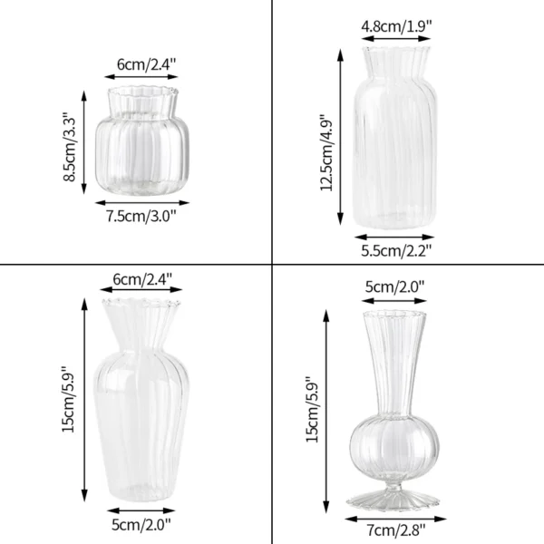 Clear Glass Bud Vase – Mini Hydroponic Wedding Decor - Image 41
