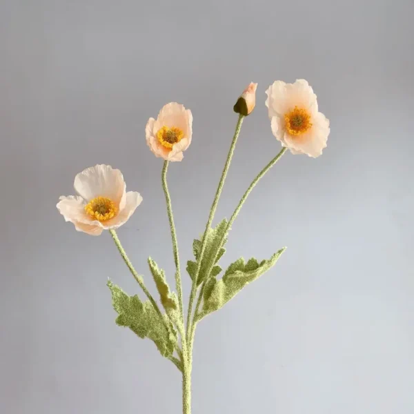 Spring Silk Poppy Stems – Artificial Floral Bouquet Decor - Image 14