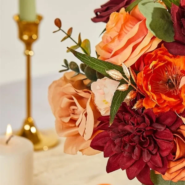 Orange Rose Artificial Flowers Box – Bridal & Home Decor - Image 3