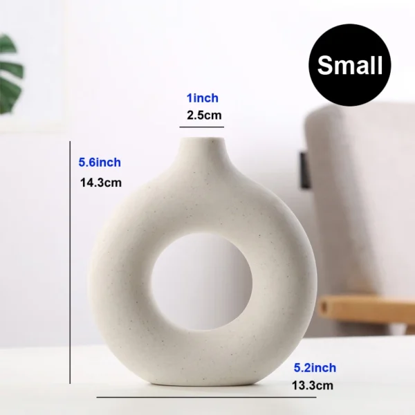 Nordic Ceramic Donut Vase – Modern Home & Office Decor - Image 12