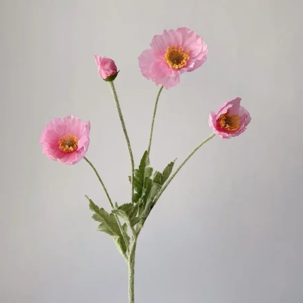 Spring Silk Poppy Stems – Artificial Floral Bouquet Decor - Image 19