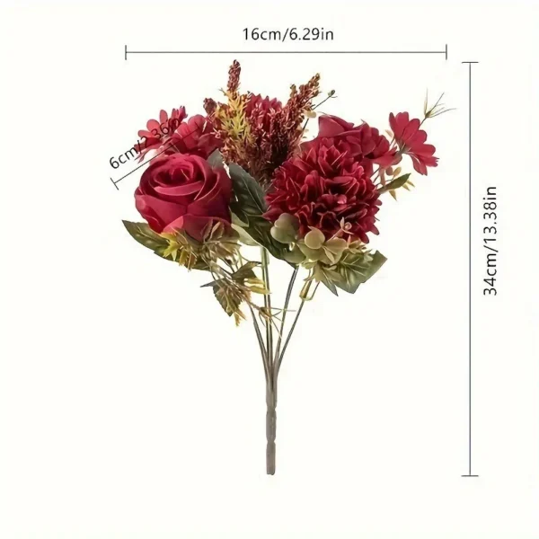 Artificial Rose Bouquet – Mixed Flowers Home & Garden Décor - Image 3