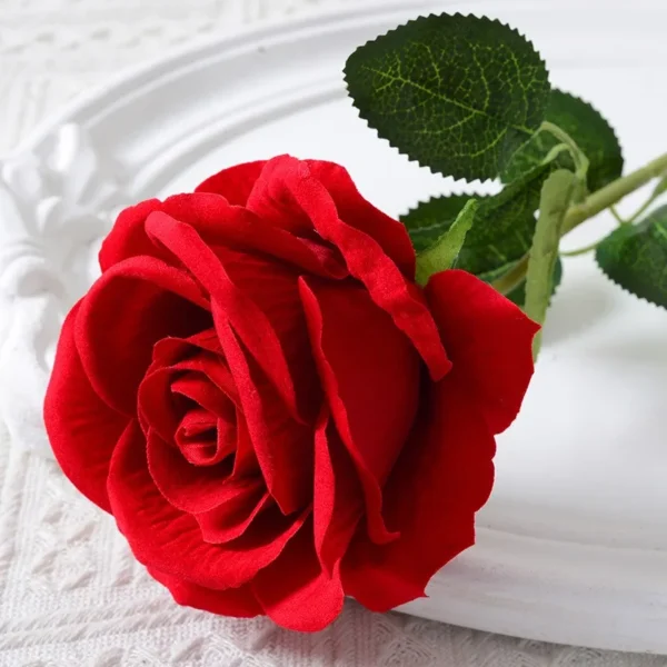 50pcs Velvet Artificial Rose Bouquet – Realistic Decor - Image 21