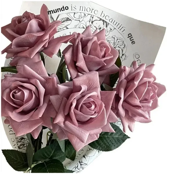 Luxury Artificial Rose Bouquet – 5Pcs Birthday Flowers - Image 4