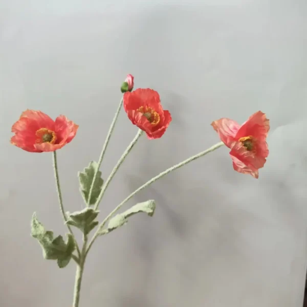 Spring Silk Poppy Stems – Artificial Floral Bouquet Decor - Image 17