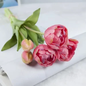 Luxury Silicone Tulip Bouquet 40cm Real Touch Flowers