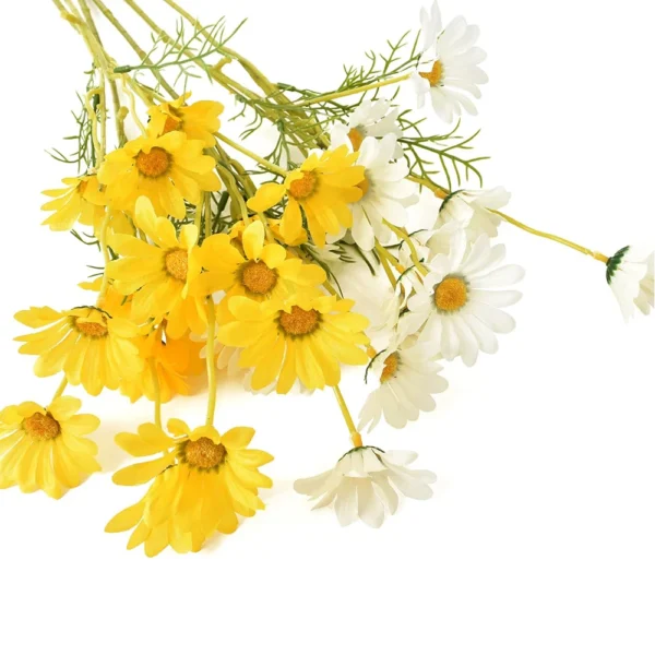 Artificial Daisy Flowers Bouquet – 10pcs UV Resistant Faux Summer Blooms - Image 2