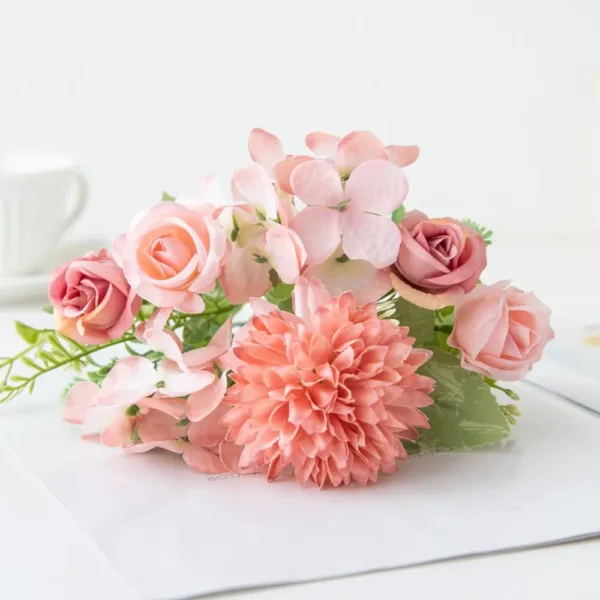Silk Rose Bouquet – Wedding, Home & Party Decoration - Image 2