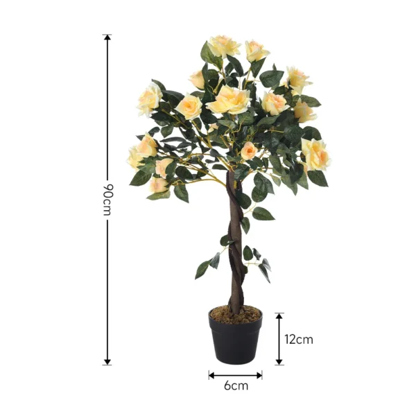 Breeins Artificial Rose Flower Green Tree in Pot – Anniversary - Image 9