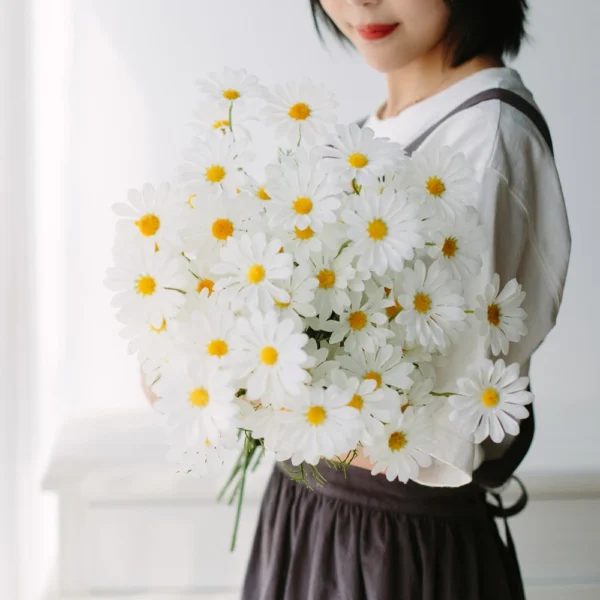Artificial Daisy Flowers Bouquet – 10pcs UV Resistant Faux Summer Blooms - Image 9