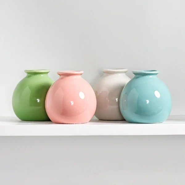 Mini Ceramic Glaze Vase – Multi-Coloured Bud Pot - Image 28