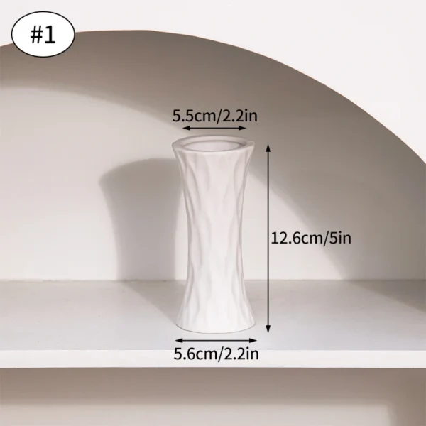 White Nordic Ceramic Flower Vase – Modern Room Decor - Image 16