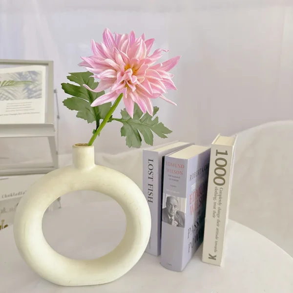 Artificial PU Dahlia Bouquet – 5 Stems Funeral Flowers - Image 6