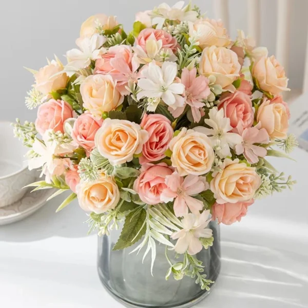 Silk Rose Wedding Bouquet Wreath for Home & Events - Image 6