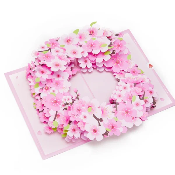 Pink Cherry Blossom Pop Up Card Box for Special Occasions - Image 8