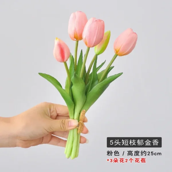 10 Heads Latex Tulip Bouquet – Artificial Wedding Flowers - Image 10