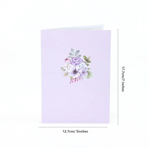 Violets Greeting Card with Envelope – Love & Celebrations - Image 2