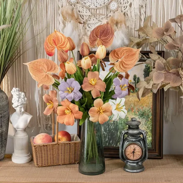 Artificial Anthurium Flowers – 10Pc Birthday Bouquet - Image 6