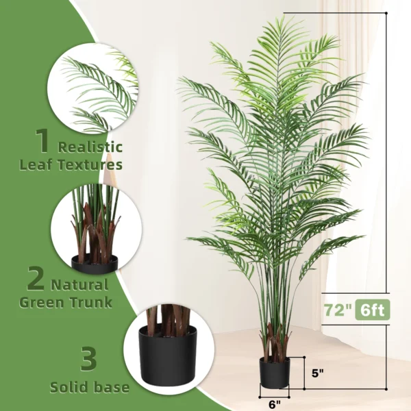 Artificial Areca Palm Tree 180CM Faux Tropical Plant - Image 2