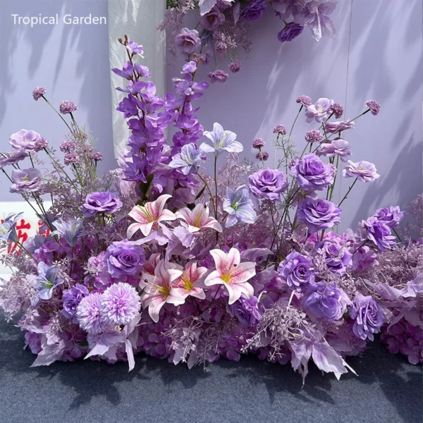 Lavender Wedding Artificial Flower Row & Backdrop Decor - Image 3