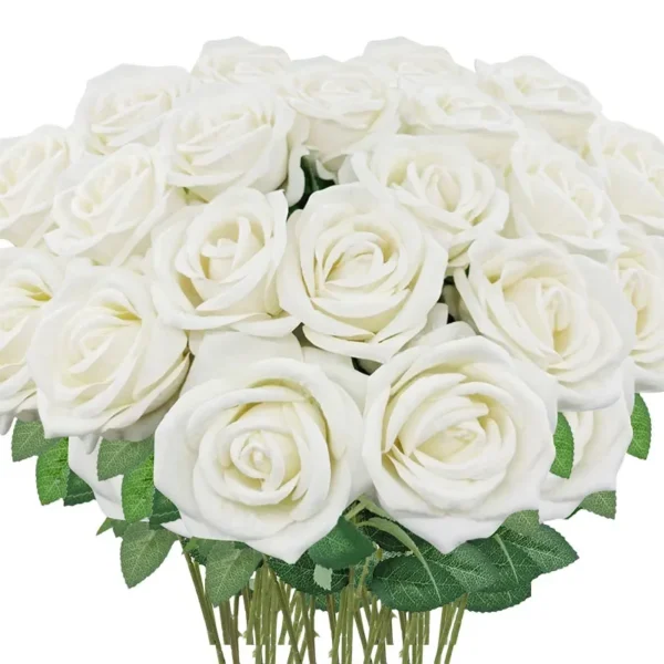 30pcs Velvet Artificial Roses with Long Stems – Real Touch - Image 7